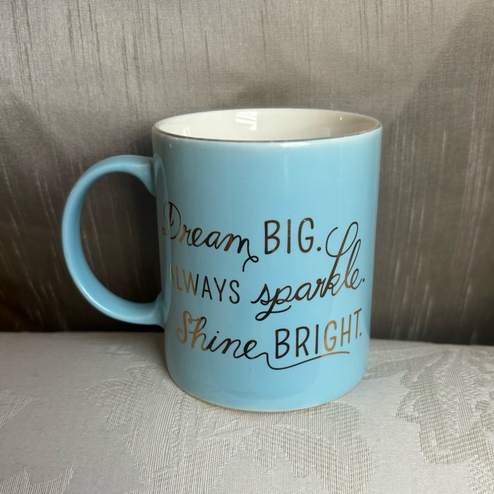 Indigo Blue & Gold Dream Big Ceramic Mug (💸 2 for $20 Mugs!)
